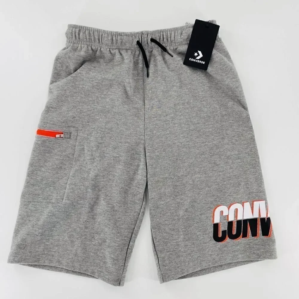 NWT CONVERSE Zipper Pocket  Grey Shorts Boys Size XL 13-15 yrs.